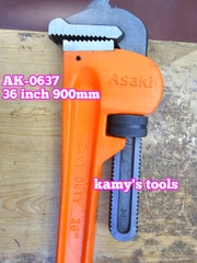 AK-0637 Mỏ lết răng cán bọc nhựa Asaki 36 inch 900mm kẹp ống tối đa 85mm