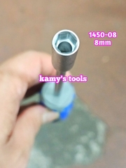 1450-08 Tua vít cán vặn ốc đầu tuýp lục giác Kingtony 8mm thân dài 125mm luôn cán 235mm