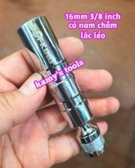 Đầu tuýp tháo mở Bugi có nam châm 12 cạnh 3/8 inch cao cấp 14mm 16mm cao cấp, tuýp mở bugi có từ tính