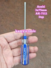 Tua vít 3x75mm Asaki 3mm dài 75mm bake AK-7112 và dẹp AK-7113