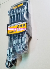 Bộ cờ lê vòng miệng tự động lắc léo Tolsen 15259