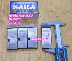 Dao tiện ren ống thép sắt tráng kẽm Asada Piset KSU hiệu Sara 2 1/2-3 inch 76mm-90mm hệ ren thông dụng BSPT