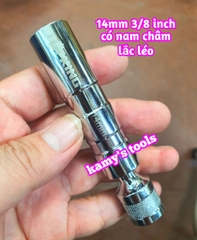 Đầu tuýp tháo mở Bugi có nam châm 12 cạnh 3/8 inch cao cấp 14mm 16mm cao cấp, tuýp mở bugi có từ tính