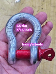 Ma ní omega chốt vặn ren 1.5 tấn 7/16 inch đường kính ty ren 12mm