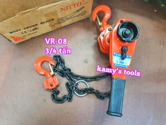 Pa lăng xích lắc tay Nitto 3/4 tấn (0.75 tấn) 1.5m (1.5 mét) VR-08 cao cấp