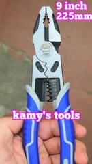 Kìm điện tuốt dây điện bấm cos đa năng 9 inch 225mm Rur R2220, kìm bằng