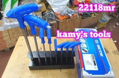Bộ lục giác bi chữ T 8 chi tiết H2-H10 Kingtony model 22118MR có đế sắt