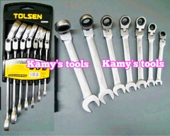 Bộ cờ lê vòng miệng tự động lắc léo Tolsen 15259