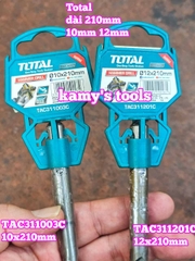 Mũi khoan bê tông 4 cạnh 4 me dài 210mm SDS Plus Total 10mm 12mm TAC311003C TAC311201C