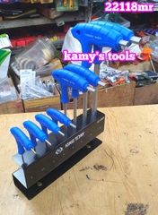Bộ lục giác bi chữ T 8 chi tiết H2-H10 Kingtony model 22118MR có đế sắt
