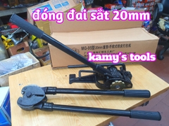 Bộ dụng cụ đóng đai thép 16mm 19mm model MG-95, siết và bấm kẹp đai thép 2 chấu