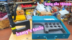 Dụng cụ đột lỗ tôn thủy lực đục lỗ thang máng cáp máng điên SYD-32B với 6 bộ khuôn đột 18-32mm họng sâu 150mm