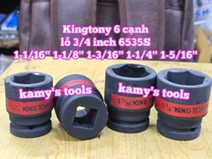 1-1/16 1-1/8 1-3/16 1-1/4 1-5/16 đầu tuýp khẩu lỗ 3/4 inch 6 cạnh Kingtony 653534S 653536S 653538S 653540S 653542S