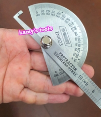 Thước đo góc 180 độ được làm từ thép không gỉ Cmart Model D0023 dài 100mm