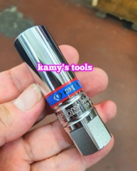 Đầu khẩu tuýp tháo mở bugi có nam châm 16mm 3/8 inch 6 cạnh dài 70mm Kingtony 366516