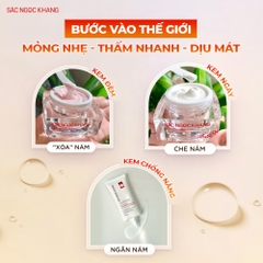 Combo Kem Mờ Nám, Nâng Tông, Bảo Vệ Da Sắc Ngọc Khang (Kem Ngày 30g + Kem Đêm 30g + Kem Chống Nắng SA MẠC)