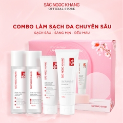 Bộ Làm sạch da chuyên sâu [SRM Thảo Dược 100g + Nước Hoa Hồng Thảo Dược 145ml + Nước Tẩy Trang Thảo Dược 145ml + Tẩy TBC 120g]