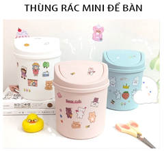 Thùng rác lắp lật bằng nhựa dùng cho văn phòng mini