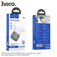 Pin sạc dự phòng sạc nhanh 22.5w Hoco Q20 nhỏ gọn dung lượng 10.000mAh kèm cáp lightning/ type c chính hãng [BH: 1 NĂM]