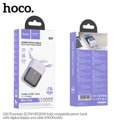 Pin sạc dự phòng sạc nhanh 22.5w Hoco Q20 nhỏ gọn dung lượng 10.000mAh kèm cáp lightning/ type c chính hãng [BH: 1 NĂM]