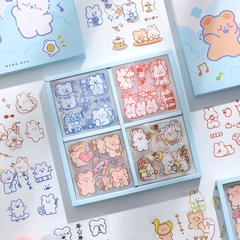 Hộp / Set 100 Miếng Dán Sticker cute trang trí dán tập vở bình nước bút nước cho bé