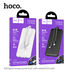 Pin sạc dự phòng Hoco J118 10.000mAh chính hãng kèm cáp liền pin [ BH 1 NĂM]