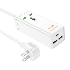 Ổ cắm điện Hoco AC9 chính hãng dây dài 1.5m gồm 1 lỗ cắm kèm2 cổng usb + 1 cổng Type c 30W {US} chính hãng [BH: 1 năm]