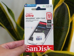 Thẻ nhớ Micro Sandisk Ultra 32Gb Class 10, SPEED UP TO 100MB/S FULL BOX chính hãng [BH 2 năm]