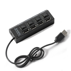 Cáp chuyển Hub chia 4 cổng (port) usb có công tắc tốc độ 2.0 Hi-Speed loại 1 full box vỹ [BH 1 tháng]