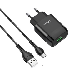 Bộ sạc nhanh 18W Hoco C72Q (cáp usb ra Samsung Micro, cóc 1 cổng usb) QC3.0 chính hãng [BH 1 năm]