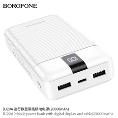 Pin sạc dự phòng Borofone BJ20A 20.000mAh kèm cáp chính hãng [BH 1 năm]