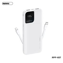 Pin sạc dự phòng Remax RPP-657 10.000mAh kèm cáp liền pin chính hãng [BH 1 năm]