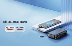 Pin sạc nhanh 22.5w REMAX AWP-01 kiêm sạc không dây 10.000mAh 4in1 nhỏ gọn PD 20w QC3.0 kèm cáp liền pin và chui ghim sạc dự phòng vào ổ điện chính hãng [BH 1 năm]