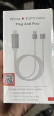 Cáp chuyển HDMI Đa Năng DÂY TRẮNG XỊN cổng USB cho các dòng Iphone Type C Micro HDTV Cable Plug And Play [BH 3 Tháng]