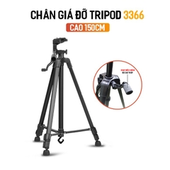 Giá đỡ kẹp điện thoại 3 Chân máy chụp ảnh Tripod 3366 cao 1.5m loại 1 [BH 1 tuần]