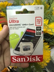 Thẻ nhớ Micro Sandisk Ultra 32Gb Class 10, SPEED UP TO 100MB/S FULL BOX chính hãng [BH 2 năm]