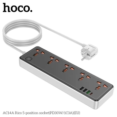 Ổ cắm điện Hoco chính hãng AC14A gồm dây dài 1,5m gồm 3 cổng USB+1C 30W (EU) [BH: 1 năm]