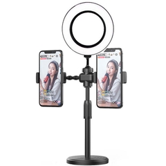 Đèn led Livestream 16cm M16 loại 1 size lớn siêu sáng 3 in 1 chữ T (2 giá đỡ kẹp điện thoại) giống mẫu DK099 / H399 [BH 1 tuần]