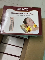 Gối OKATO 20 bi 6 chức năng massage hồng ngoại cổ vai gáy dùng ở nhà hoặc trên xe hơi / ô tô [BH 1 tháng]
