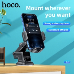Giá đỡ điện thoại HOCO HK31 trên ô tô chính hãng (hít chân không trên mặt bàn / xe hơi giống long neck) [BH 6 tháng]