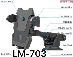 Giá đỡ điện thoại trên xe hơi ô tô loại 1 HỘP SILICONE SUCKER Long Neck One- Touch Car Mount LM-703 / BL203