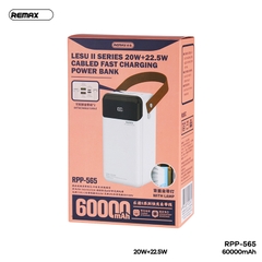 Pin sạc nhanh 22.5w Remax RPP-565 60.000mAh dự phòng kèm cáp liền pin, có đèn pin chính hãng [BH: 1 NĂM]