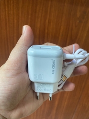 Bộ sạc nhanh Kim Cương KMG823 có led 2.1A Micro Samsung (1 cổng usb) chính hãng (tương tự kmg813) [BH: 6 tháng]