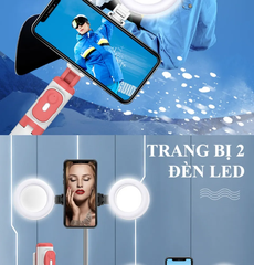 Gậy chụp hình JC-18H 2 đèn led selfie tự sướng kiêm giá đỡ 3 chân có remote bluetooth- pin remote nếu có bao TEST không bảo hành [BH 1 tuần]