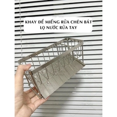 Kệ rửa chén inox, đựng miếng rửa chén, xà bông tiện lợi