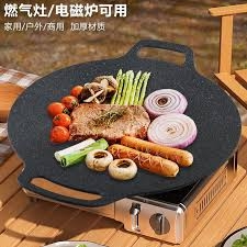 Chảo gang nướng bếp BBQ chống dính xuất Hàn size 34cm
