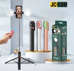 Gậy chụp hình JC-18H 2 đèn led selfie tự sướng kiêm giá đỡ 3 chân có remote bluetooth- pin remote nếu có bao TEST không bảo hành [BH 1 tuần]