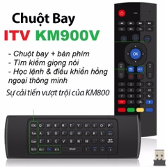 Bàn phím chuột bay remote KM900 có led (New verison) có voice mic (nút voice là chữ E trên điều khiển) [BH 3 tháng]