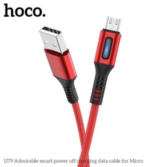 Cáp sạc nhanh tự ngắt Hoco U79 iPhone 1.2M có đèn led báo sạc {usb ra iphone lightning} chính hãng (ngắt điện thông minh) [BH 1 năm]