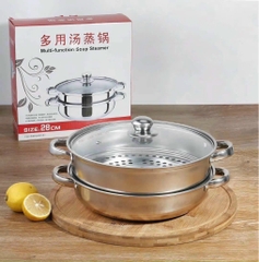 Nồi hấp 2 tầng (1 nồi + 1 xửng) Multifunction Soup Steamer [BH: None]